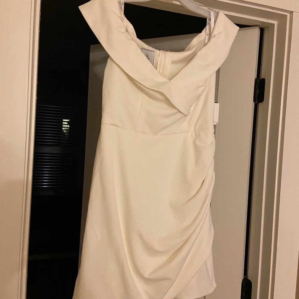 David’s Bridal white dress graduation size 10